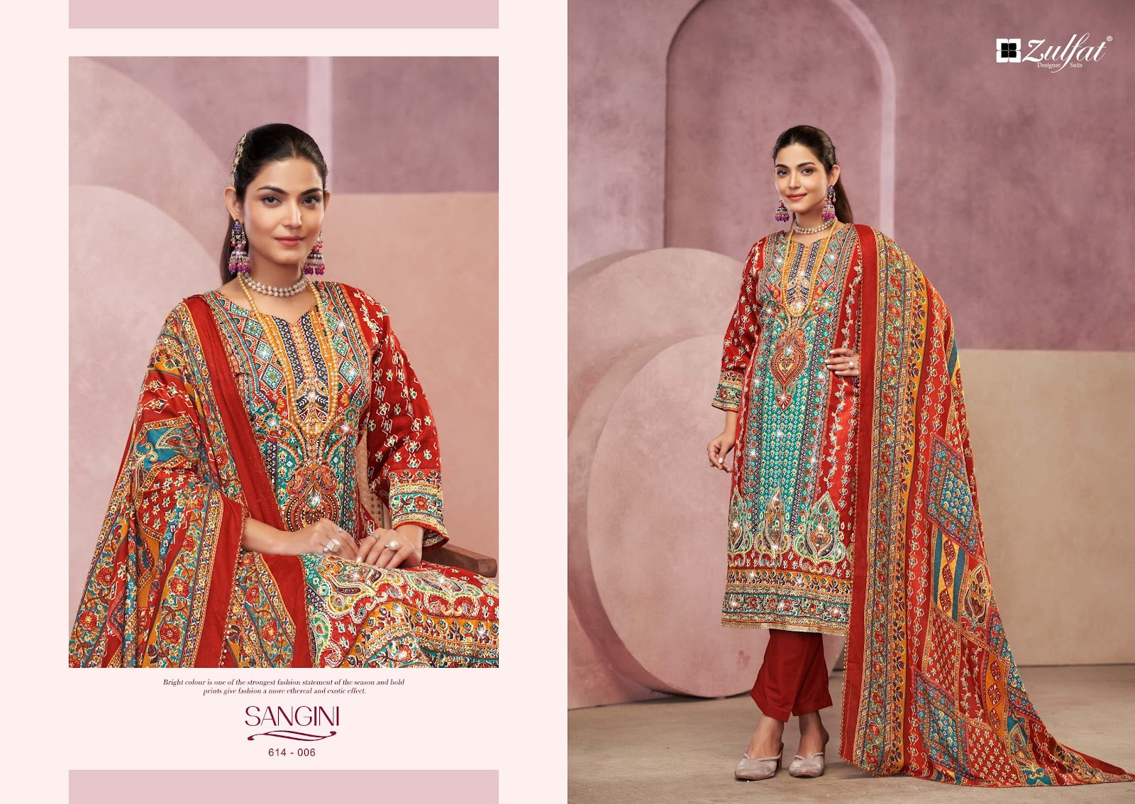 Sangini Vol 4 Zulfat Designer Jam Cotton Karachi Salwar Suits Supplier Ahmedabad