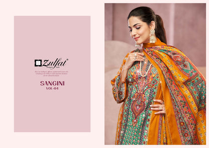 Sangini Vol 4 Zulfat Designer Jam Cotton Karachi Salwar Suits Supplier Ahmedabad