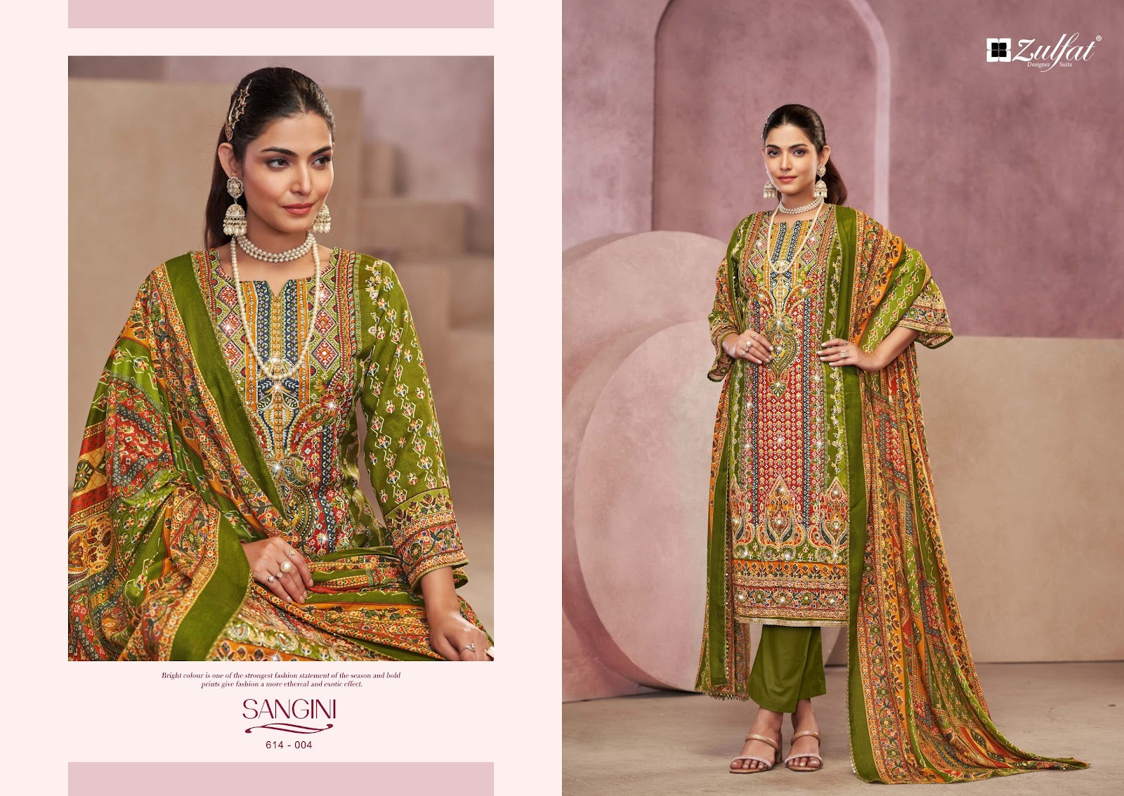 Sangini Vol 4 Zulfat Designer Jam Cotton Karachi Salwar Suits Supplier Ahmedabad