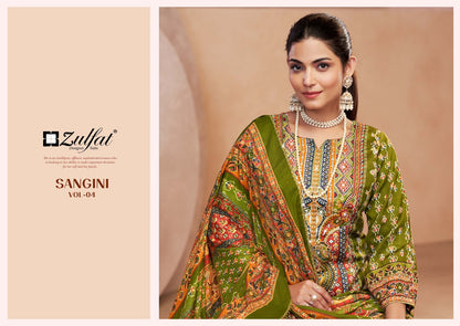 Sangini Vol 4 Zulfat Designer Jam Cotton Karachi Salwar Suits Supplier Ahmedabad