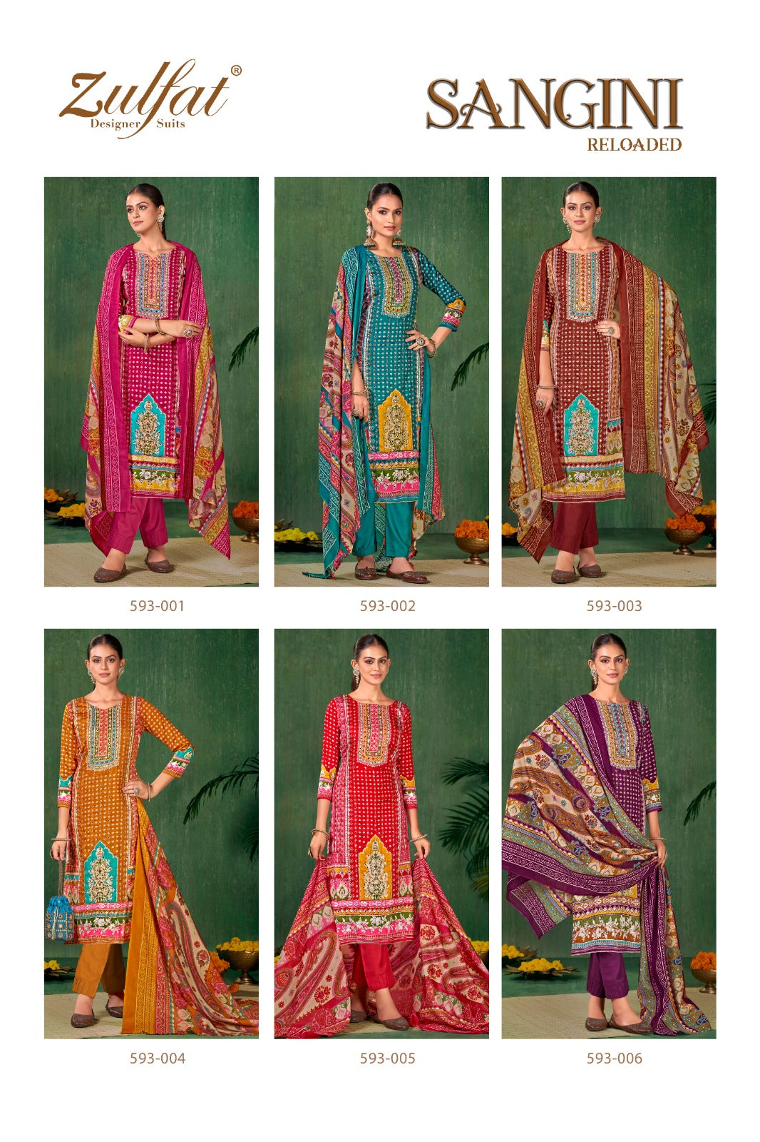 Sangini Reloaded Zulfat Designer Jam Cotton Karachi Salwar Suits Wholesale Price