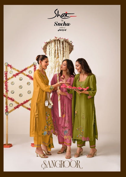 Sangroor Jay Vijay Shai Bemberg Pant Style Suits Exporter Gujarat