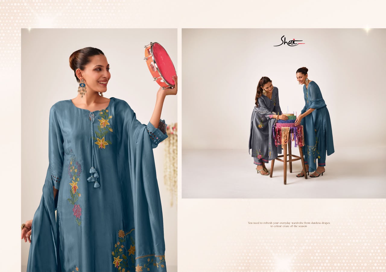 Sangroor Jay Vijay Shai Bemberg Pant Style Suits Exporter Gujarat