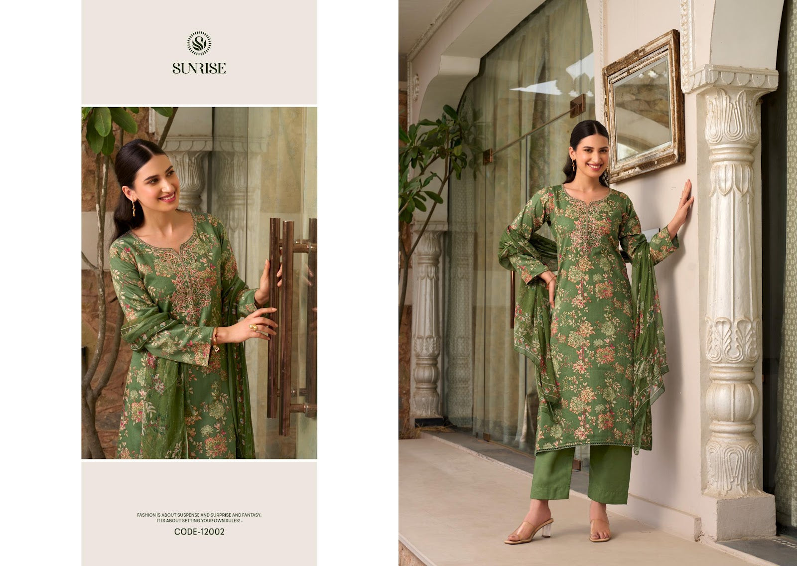 Sania Vol 12 Sunrise Jam Satin Pant Style Suits Supplier Gujarat