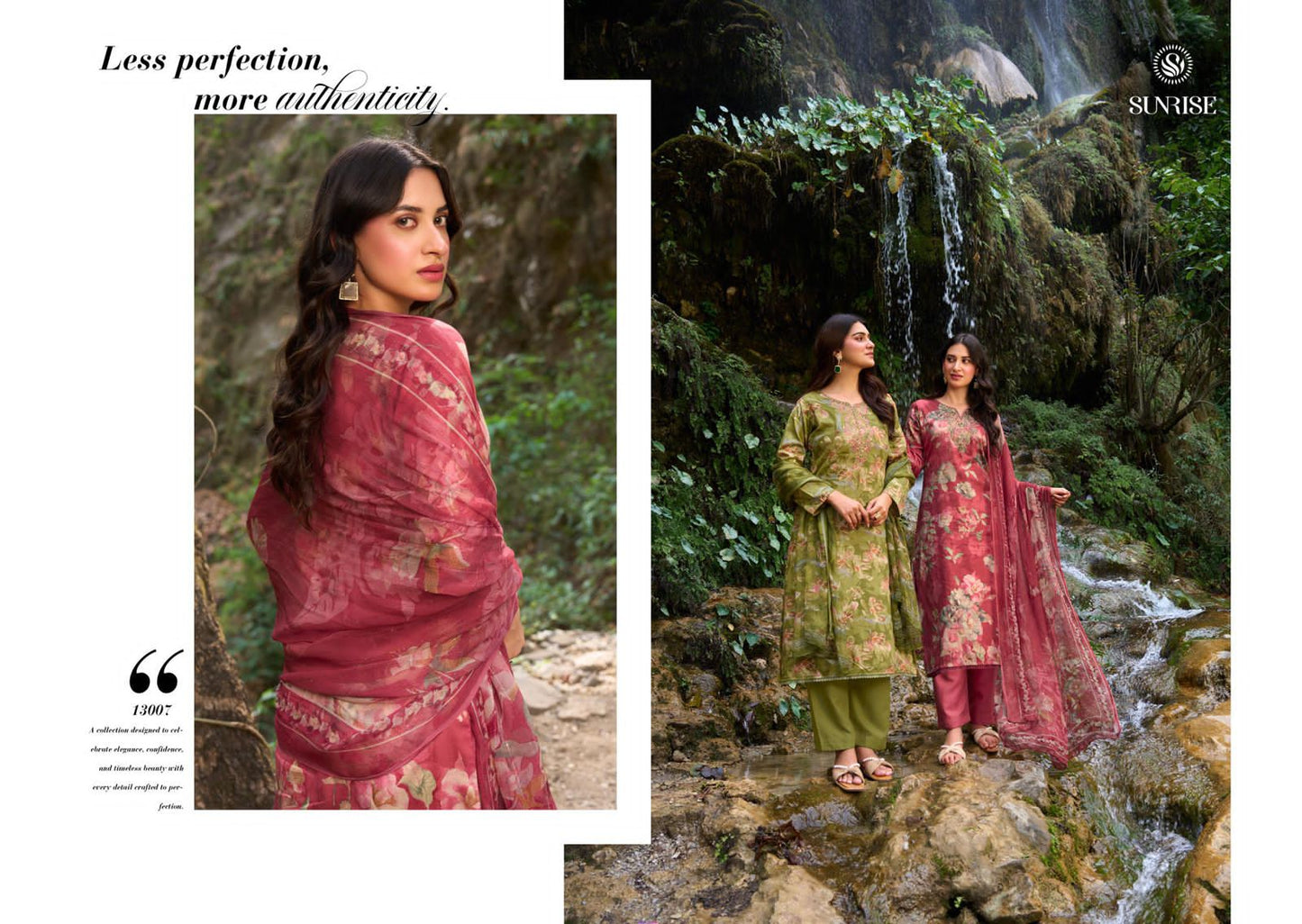 Sania Vol 13 Sunrise Jam Satin Pant Style Suits Supplier