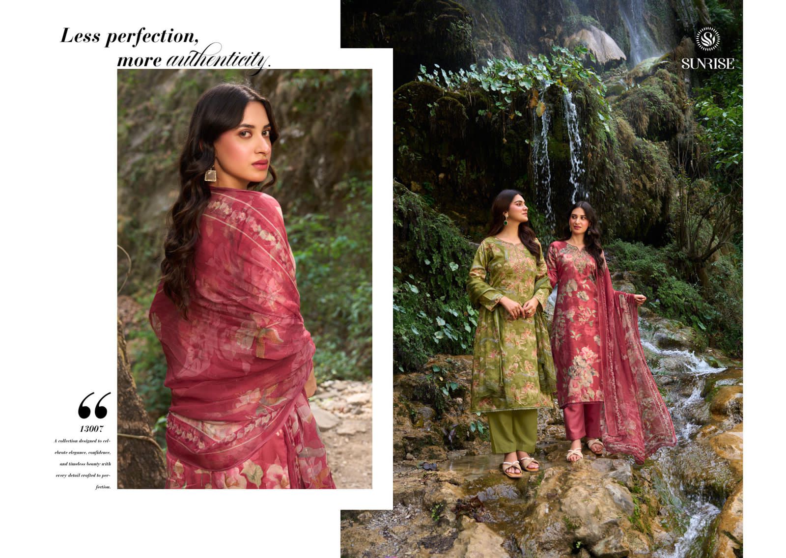 Sania Vol 13 Sunrise Jam Satin Pant Style Suits Supplier