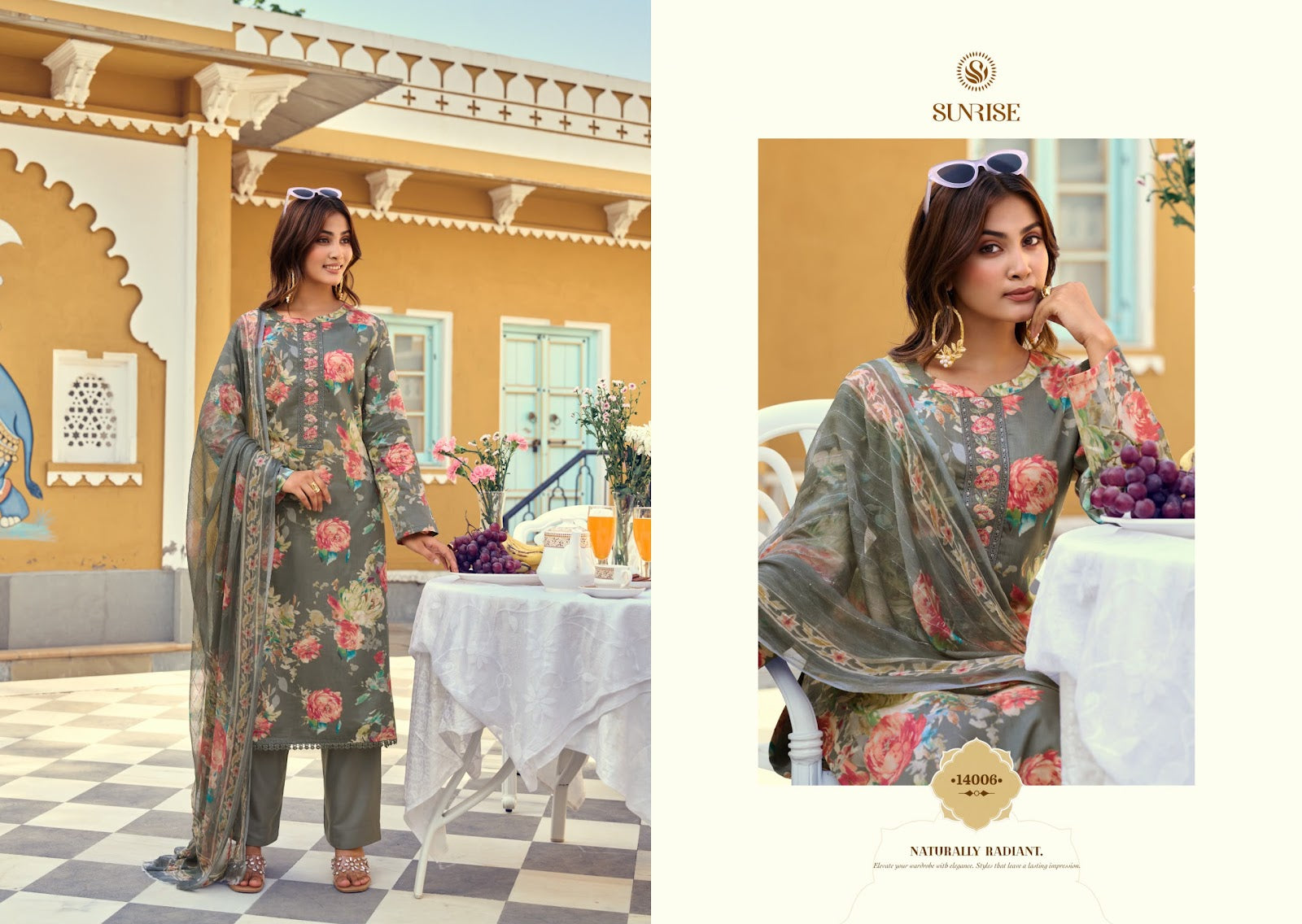 Sania Vol 14 Sunrise Jam Satin Pant Style Suits Wholesale Price