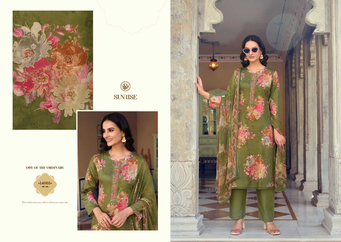 Sania Vol 14 Sunrise Jam Satin Pant Style Suits Wholesale Price