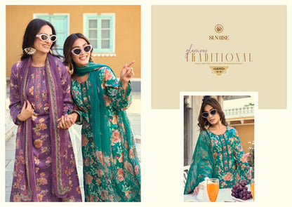 Sania Vol 14 Sunrise Jam Satin Pant Style Suits Wholesale Price
