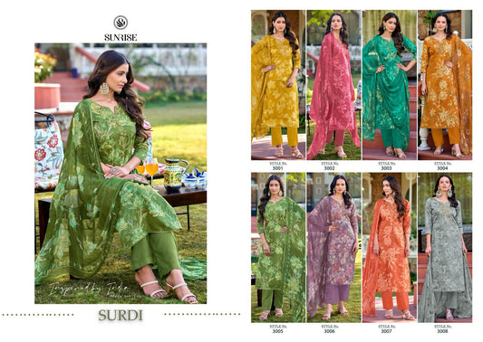 Sania Vol 3 Sunrise Jam Satin Pant Style Suits Exporter Ahmedabad
