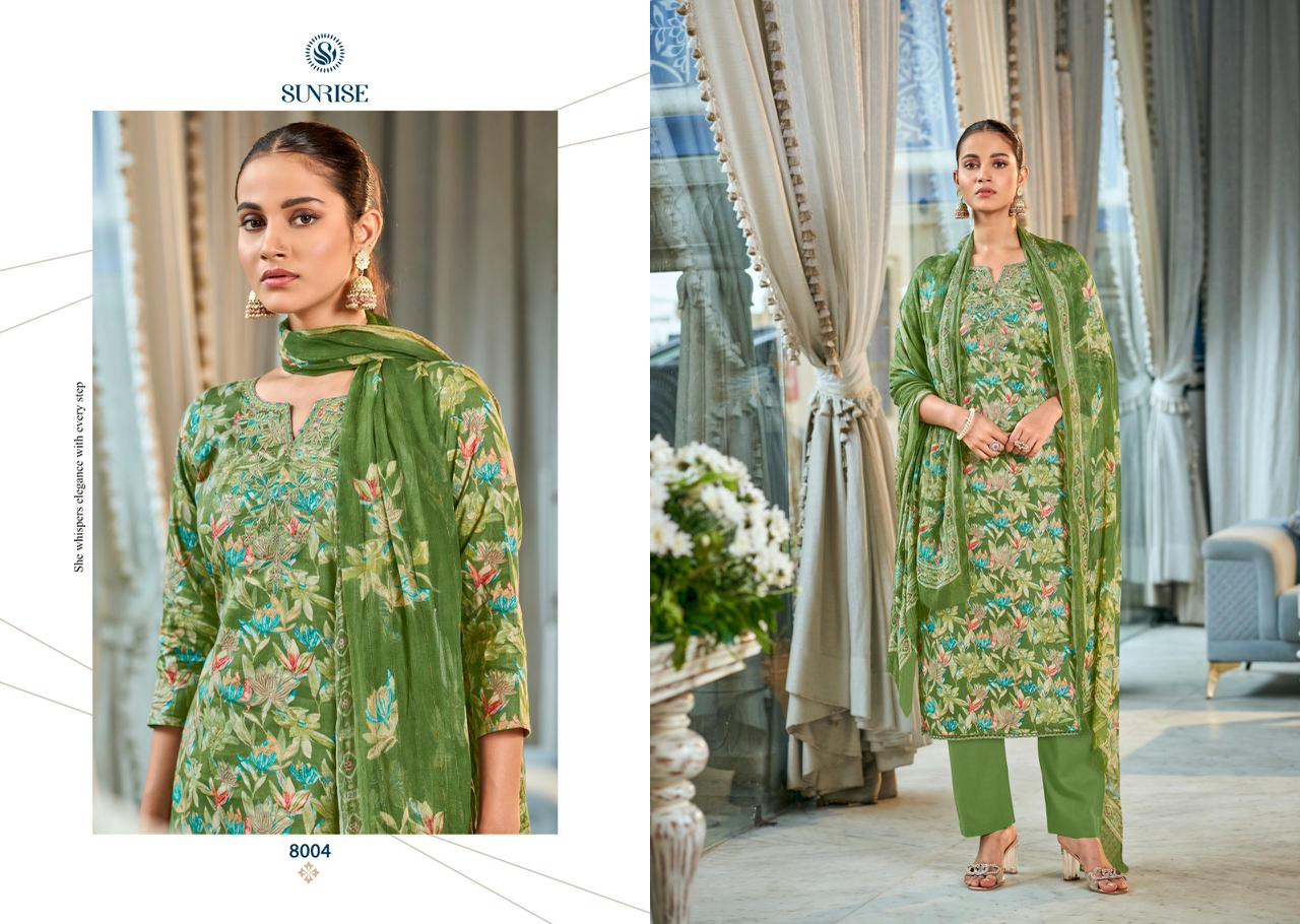 Sania Vol 8 Sunrise Jam Satin Pant Style Suits Exporter Ahmedabad
