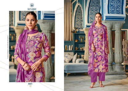 Sania Vol 8 Sunrise Jam Satin Pant Style Suits Exporter Ahmedabad