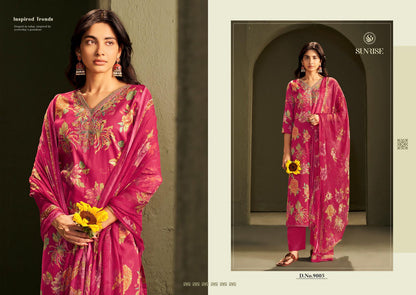 Sania Vol 9 Sunrise Jam Satin Pant Style Suits Manufacturer