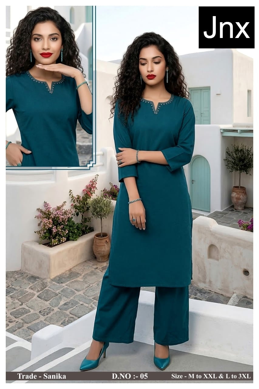 Sanika Jnx Dhabu Cotton Kurti Plazzo Set Manufacturer Ahmedabad