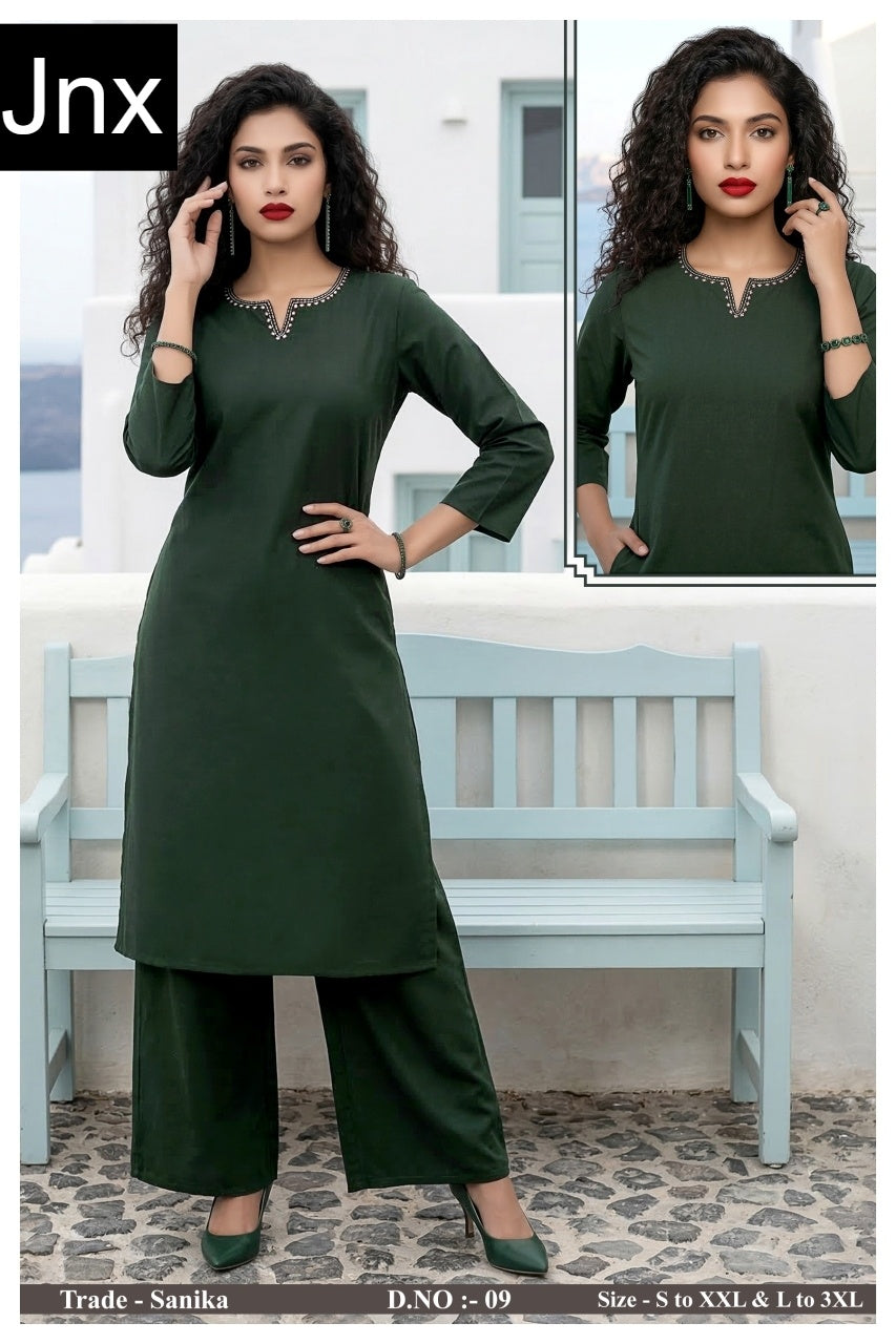Sanika Jnx Dhabu Cotton Kurti Plazzo Set Manufacturer Ahmedabad