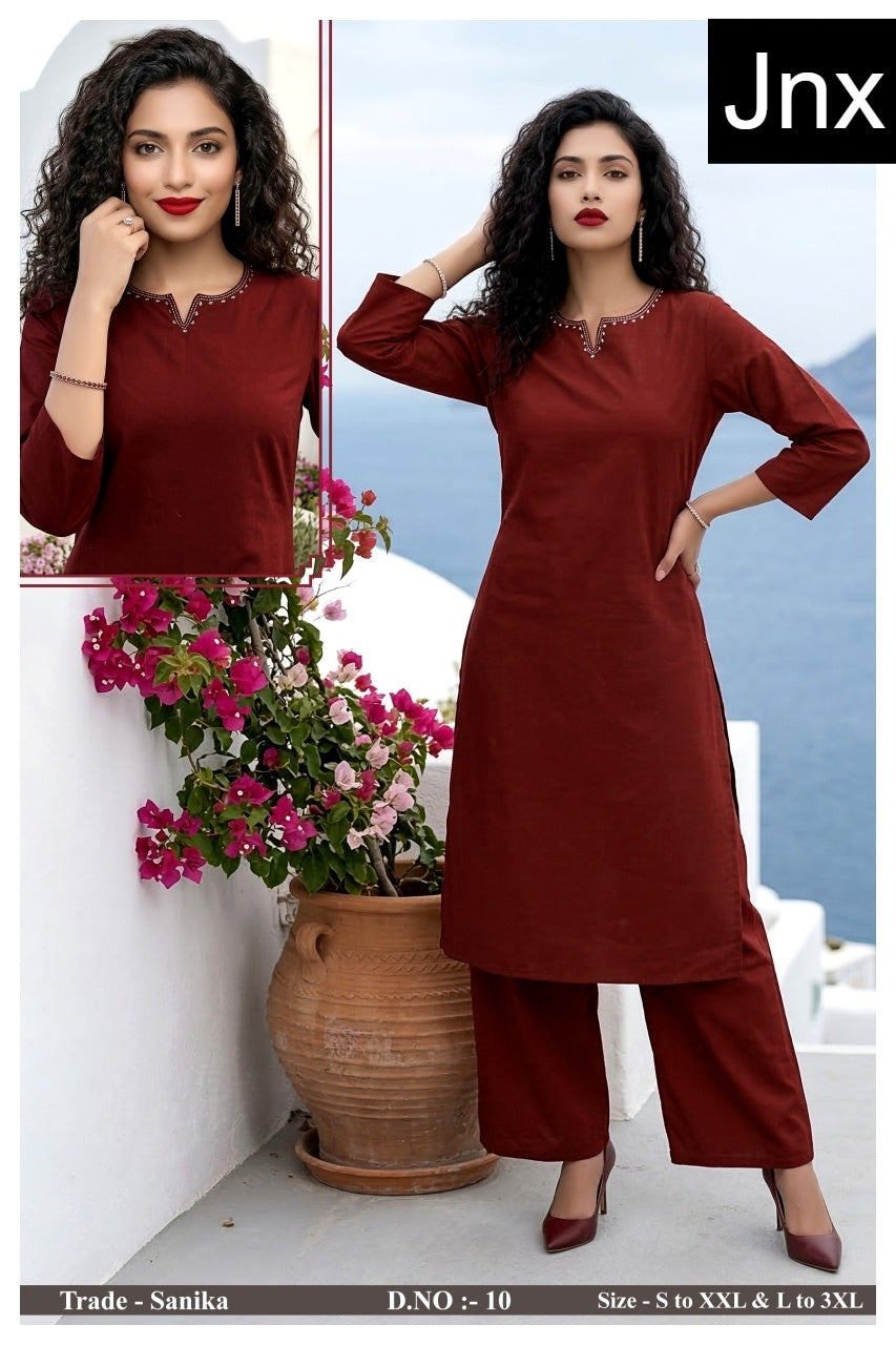 Sanika Jnx Dhabu Cotton Kurti Plazzo Set Manufacturer Ahmedabad