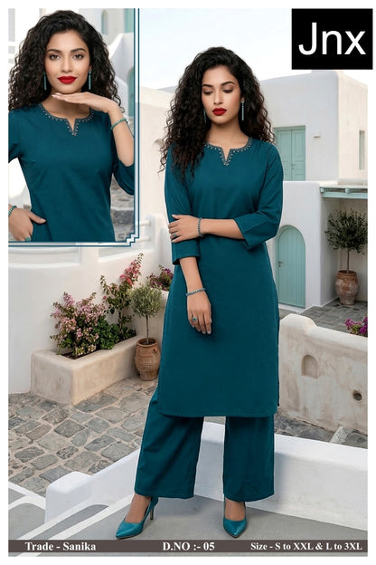 Sanika Jnx Dhabu Cotton Kurti Plazzo Set Manufacturer Ahmedabad