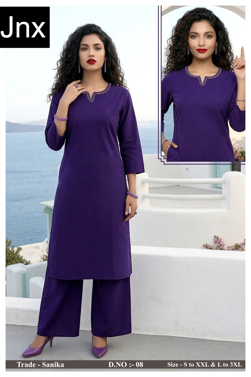 Sanika Jnx Dhabu Cotton Kurti Plazzo Set Manufacturer Ahmedabad