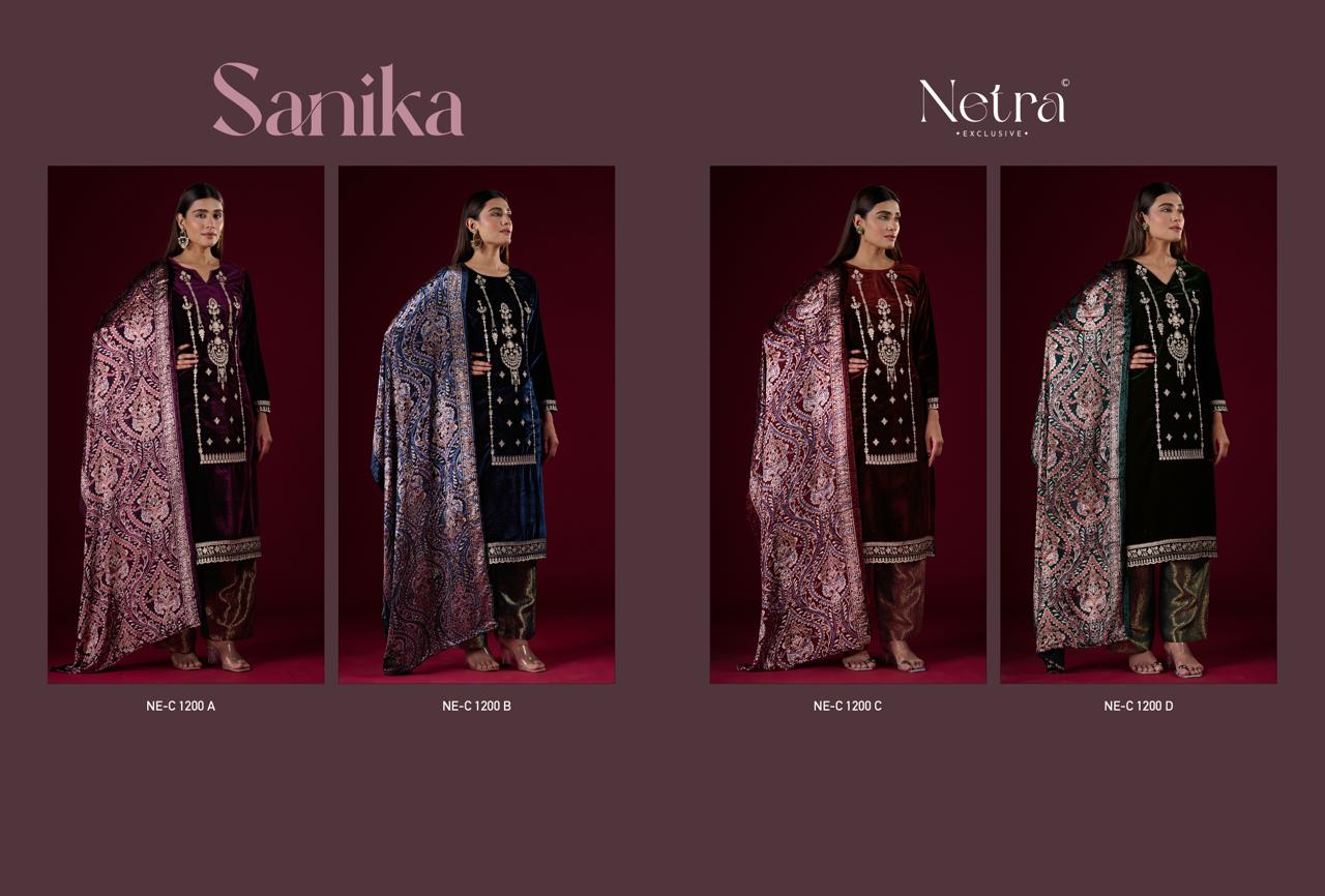 Sanika Netra Velvet Suits Manufacturer India