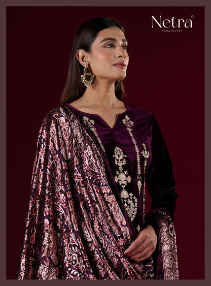 Sanika Netra Velvet Suits Manufacturer India