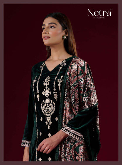 Sanika Netra Velvet Suits Manufacturer India