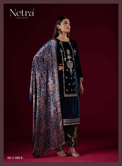 Sanika Netra Velvet Suits Manufacturer India