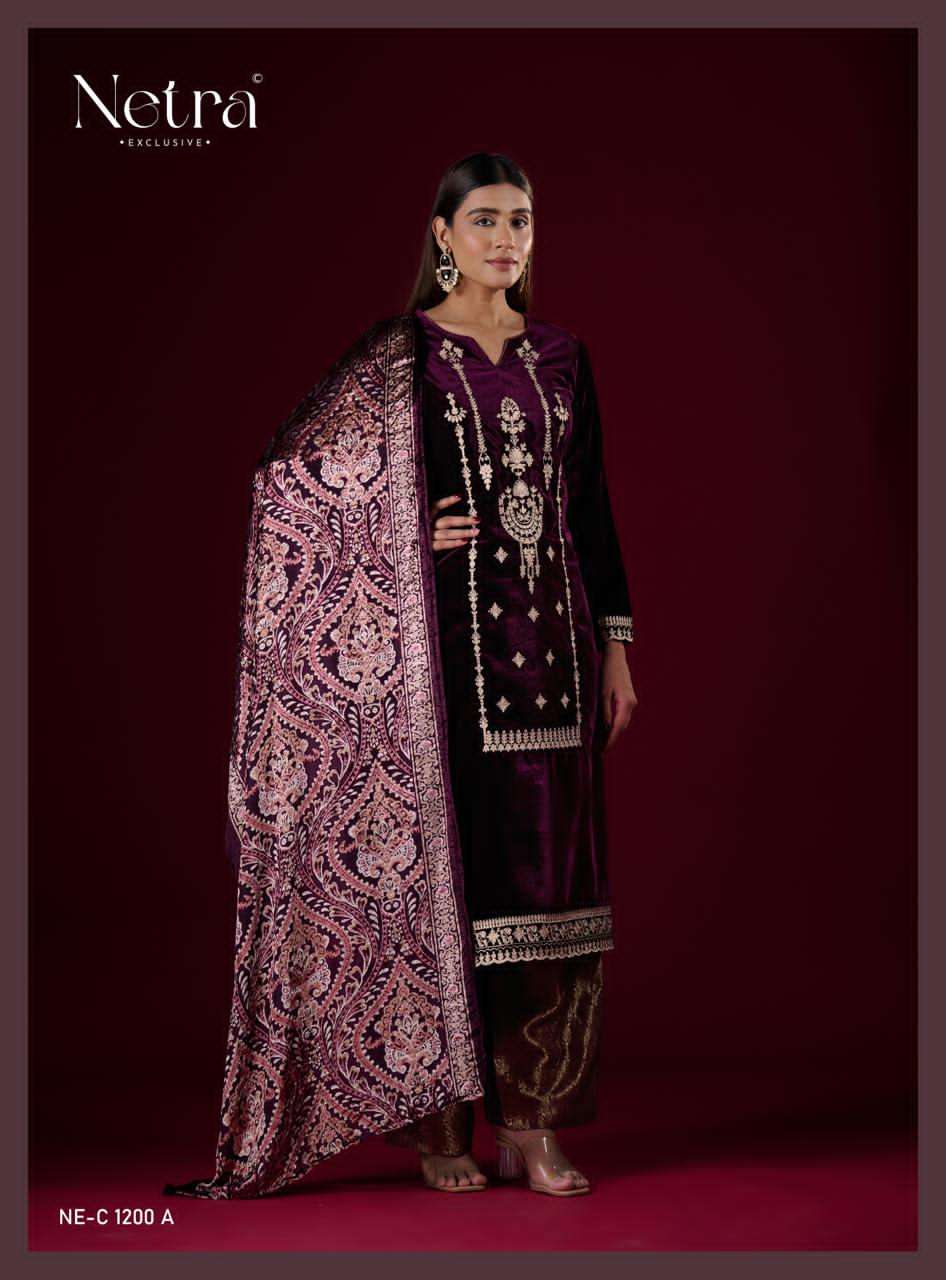 Sanika Netra Velvet Suits Manufacturer India