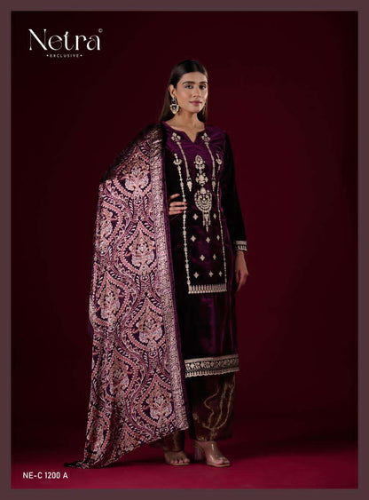 Sanika Netra Velvet Suits Manufacturer India