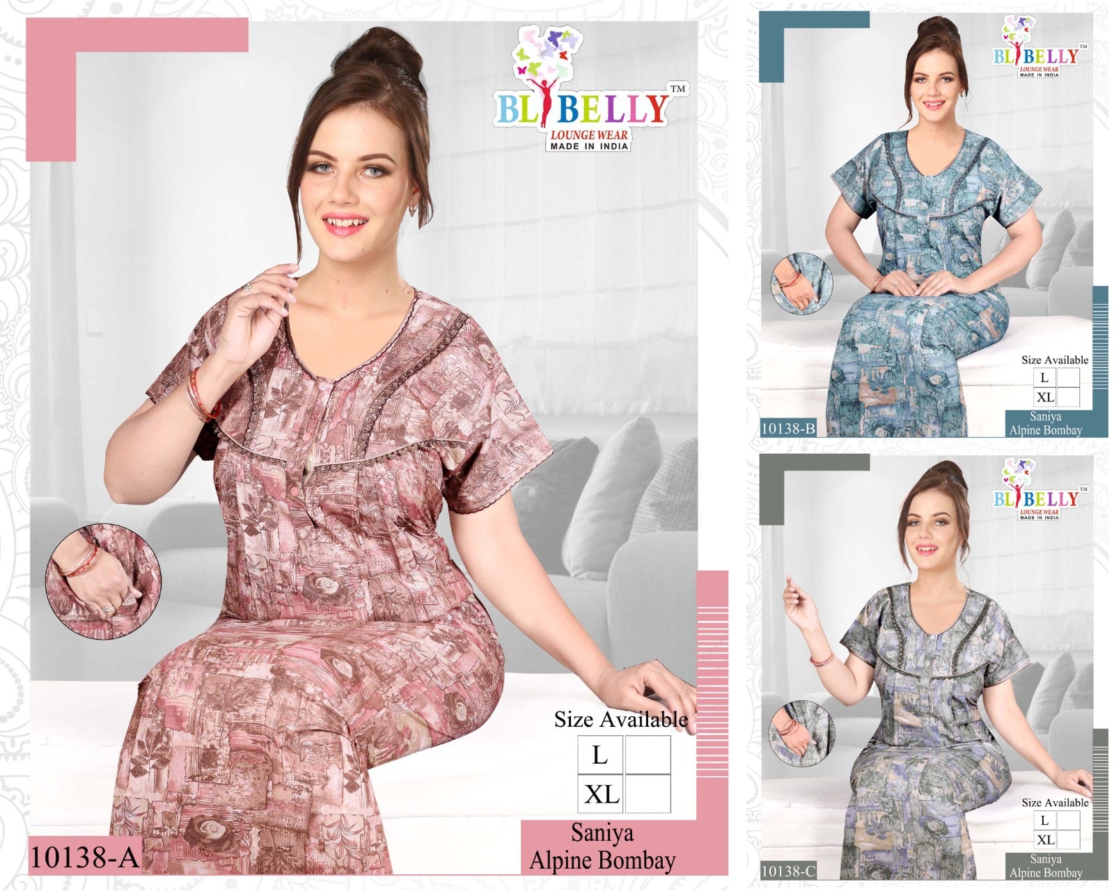 Saniya Belly Alpine Night Gowns Wholesaler India