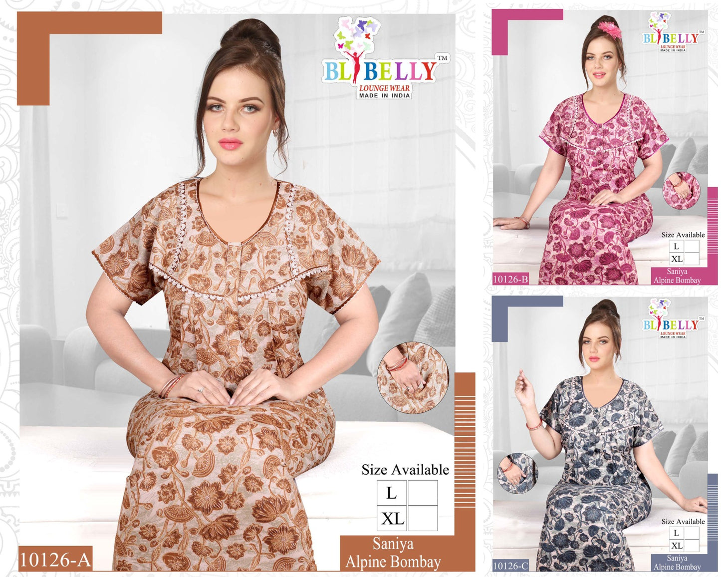 Saniya Belly Alpine Night Gowns Wholesaler India