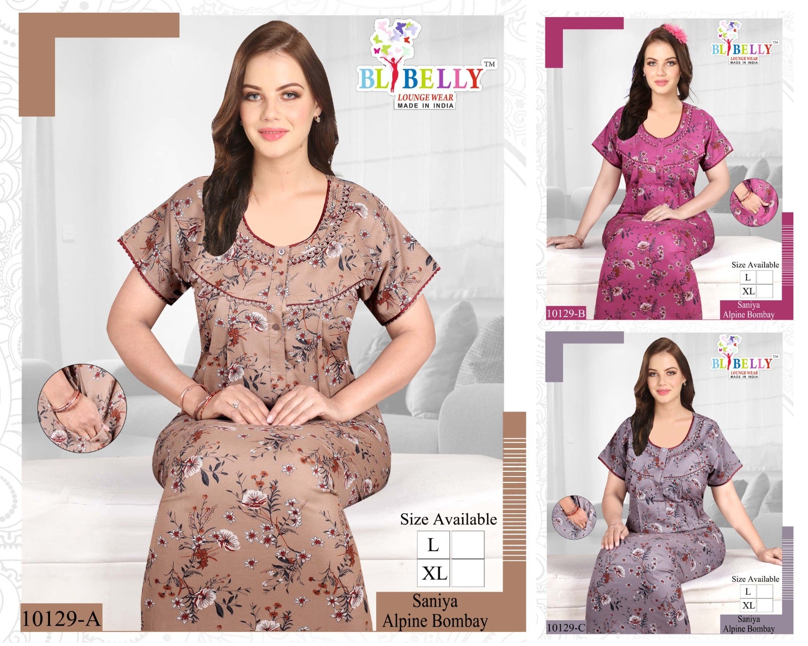 Saniya Belly Alpine Night Gowns Wholesaler India