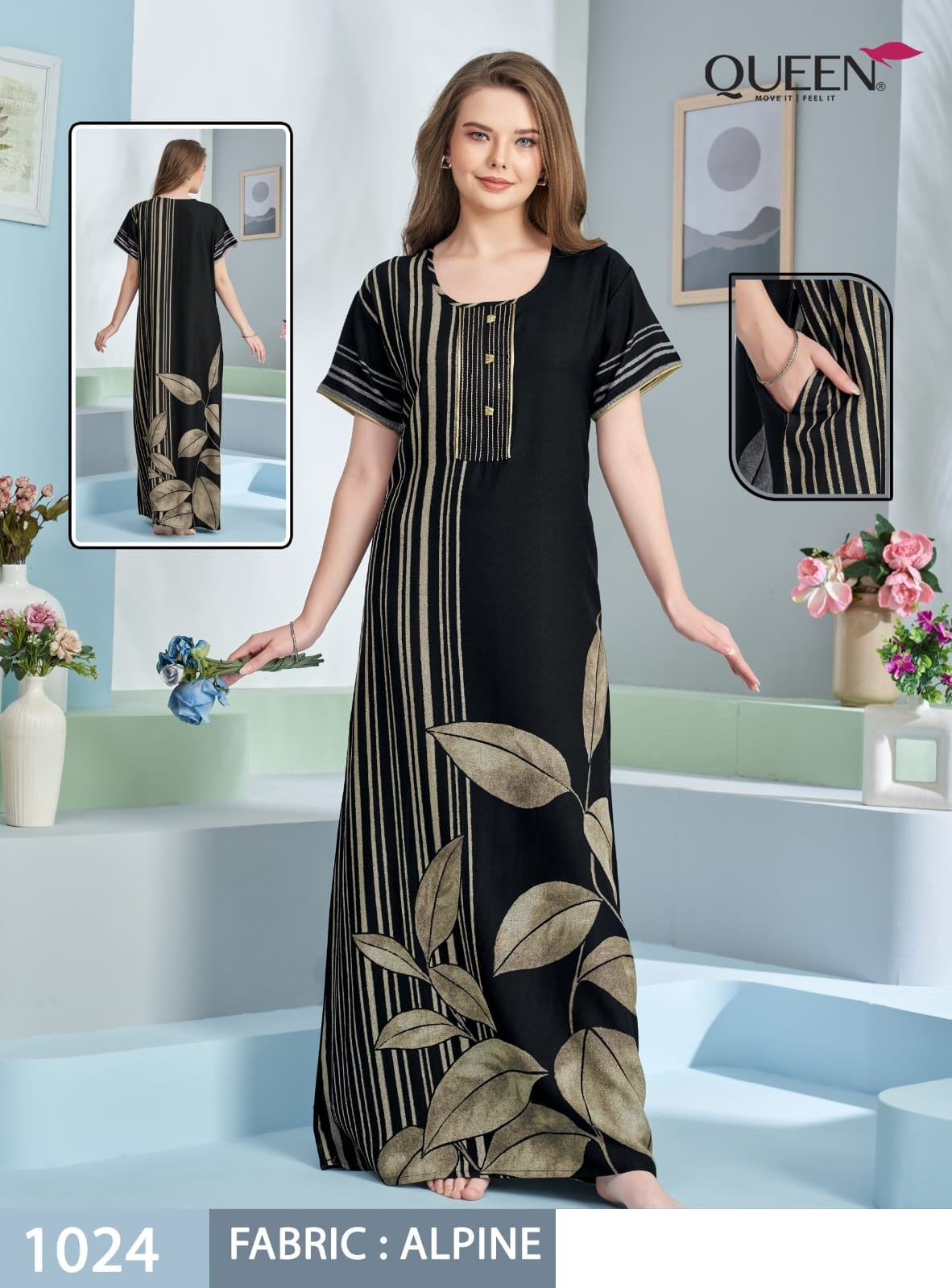 Saniya Queen Alpine Night Gowns Wholesale Price