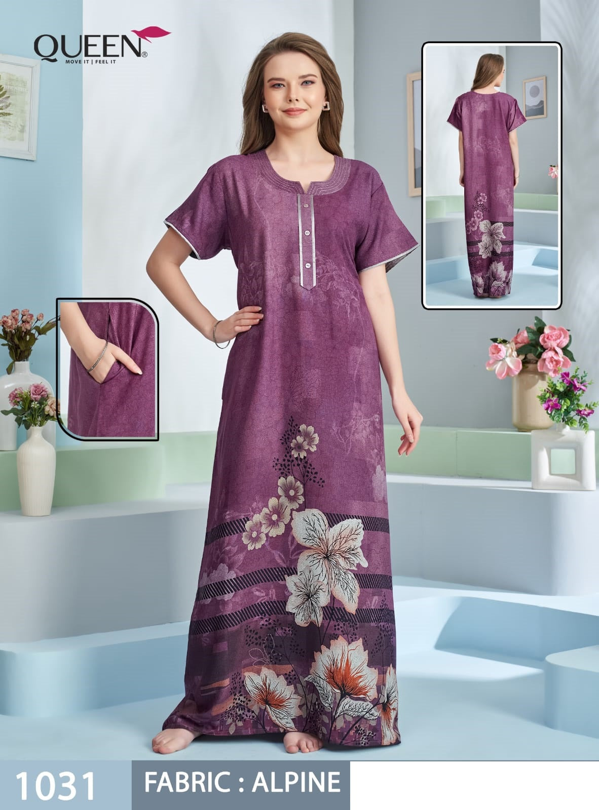 Saniya Queen Alpine Night Gowns Wholesale Price