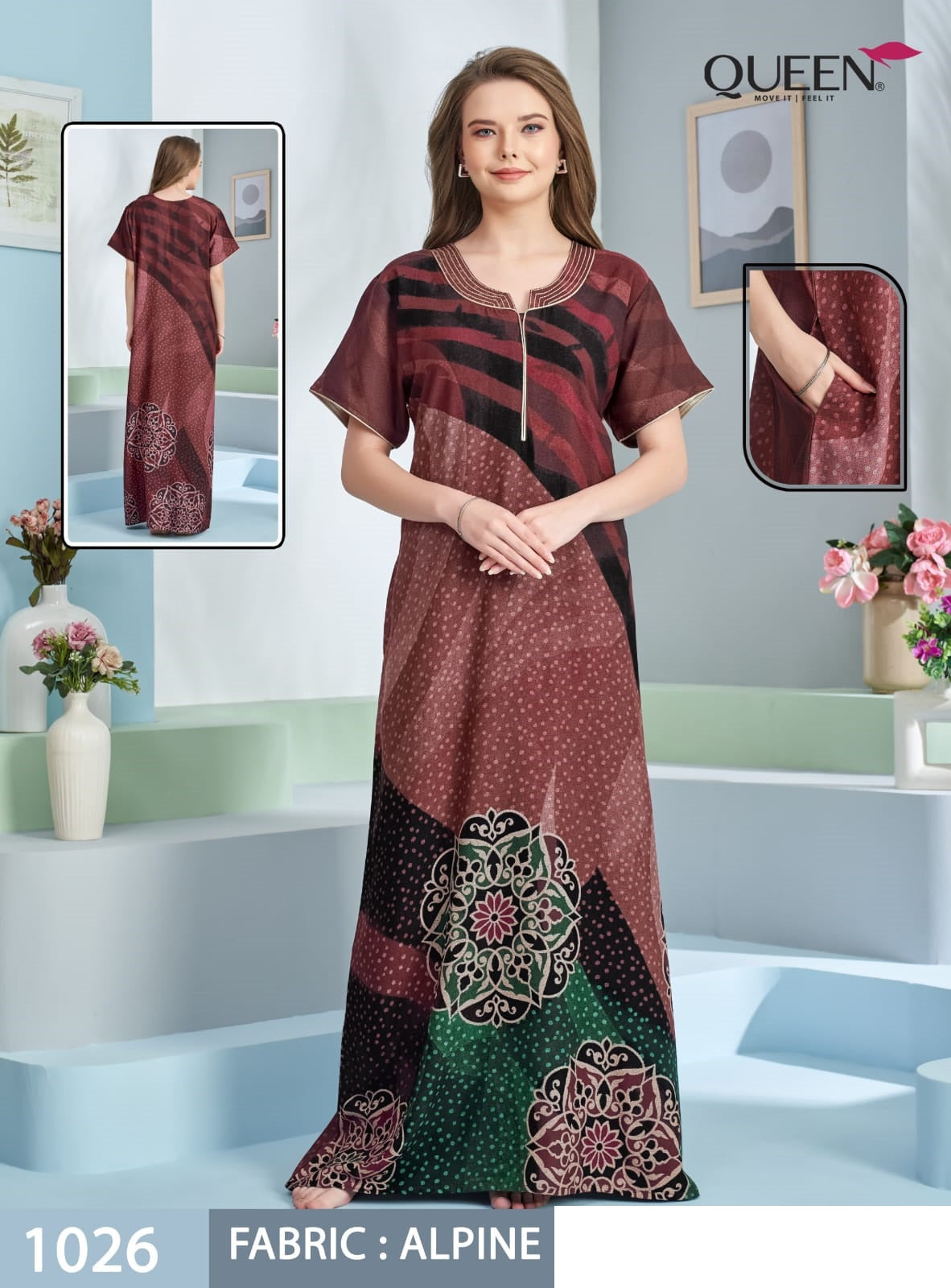 Saniya Queen Alpine Night Gowns Wholesale Price