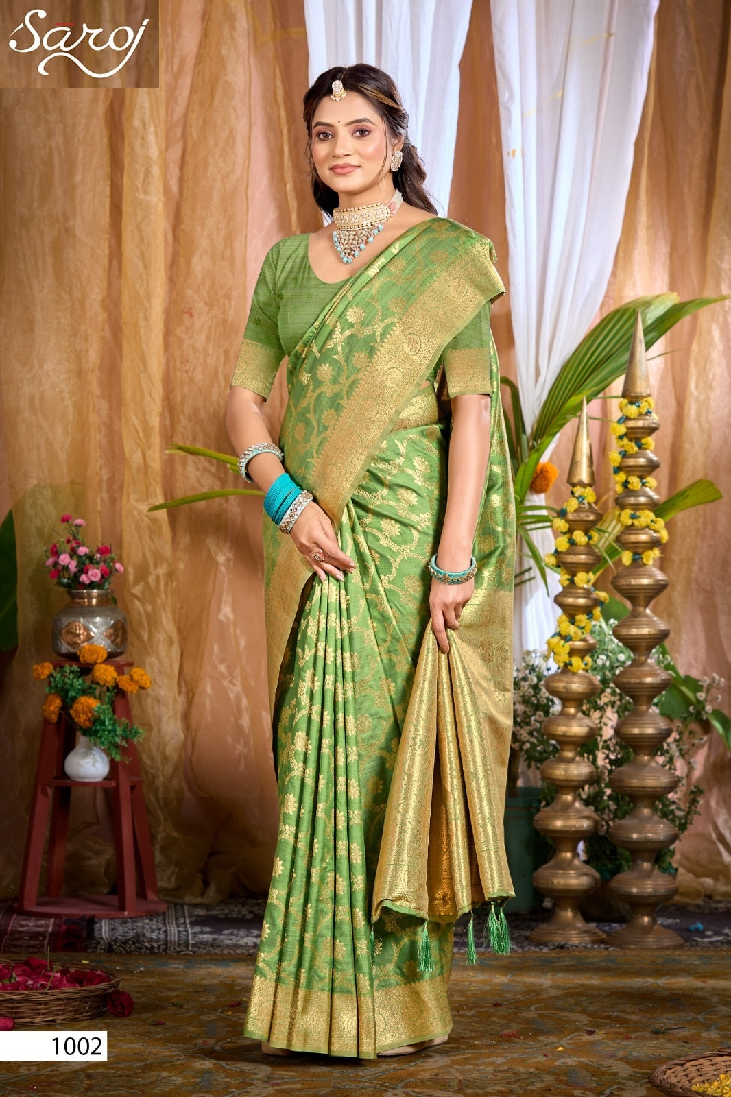 Saniya Saroski Vol 1 Saroj Satin Sarees Wholesaler
