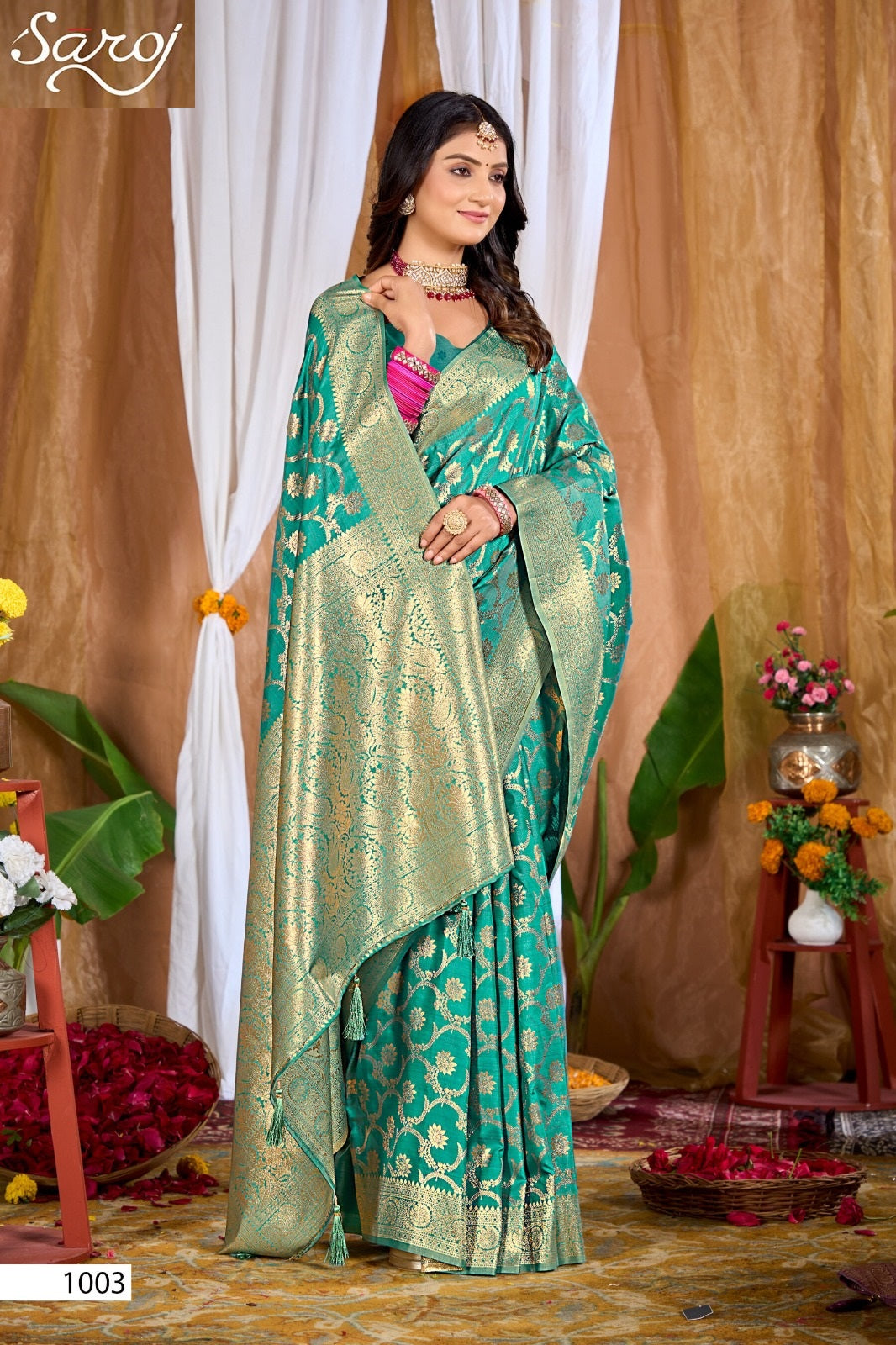Saniya Saroski Vol 1 Saroj Satin Sarees Wholesaler