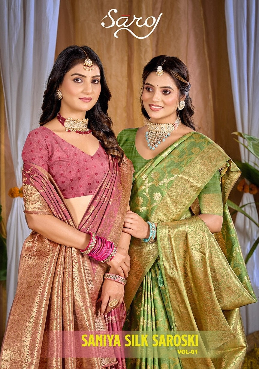 Saniya Saroski Vol 1 Saroj Satin Sarees Wholesaler