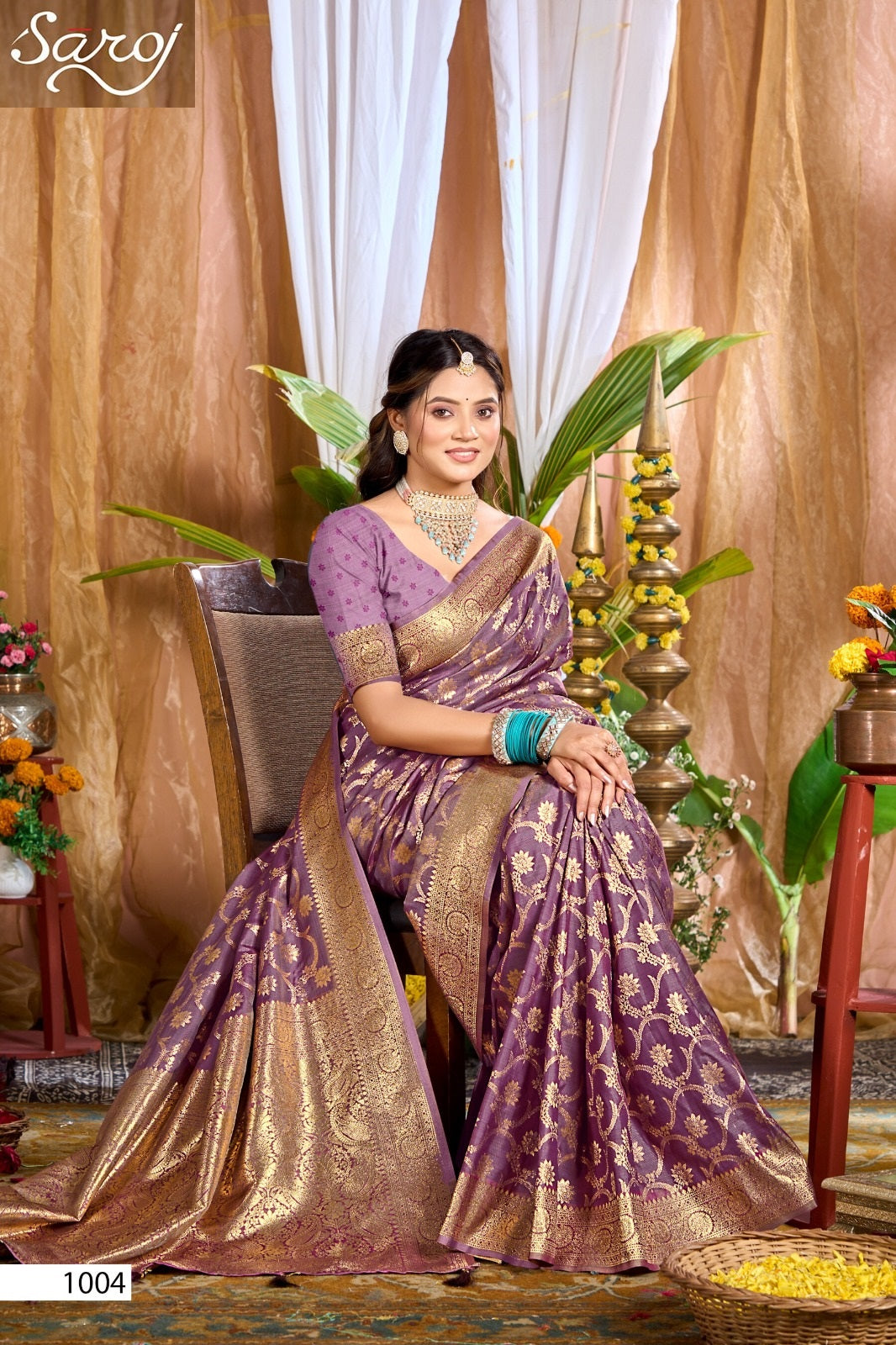 Saniya Saroski Vol 1 Saroj Satin Sarees Wholesaler