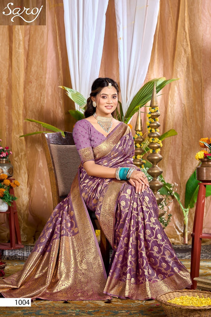 Saniya Saroski Vol 1 Saroj Satin Sarees Wholesaler