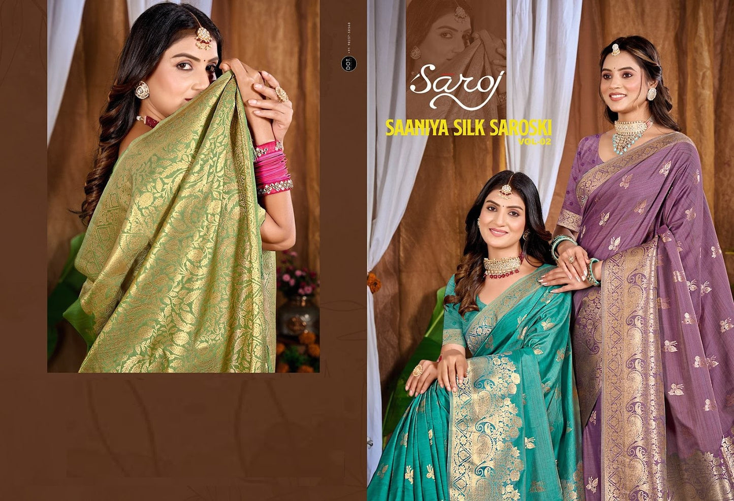 Saniya Saroski Vol 2 Saroj Satin Sarees Wholesaler