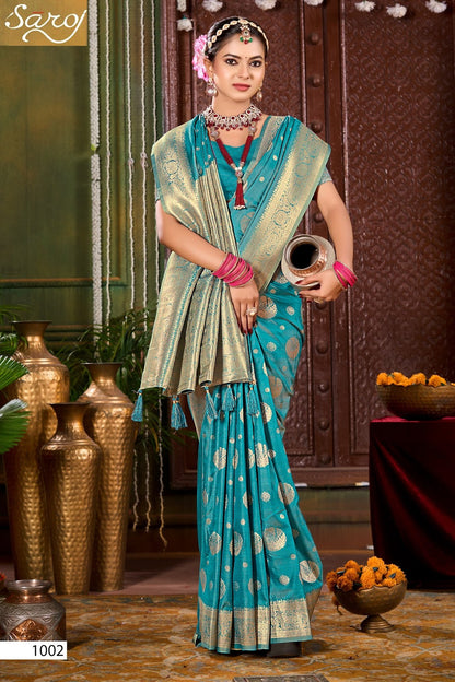 Saniya Saroski Vol 3 Saroj Satin Sarees Wholesaler