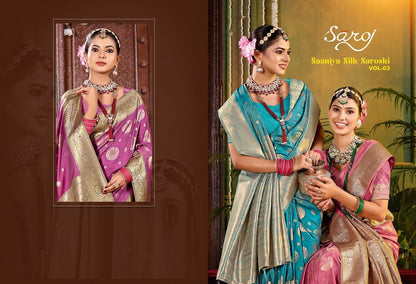Saniya Saroski Vol 3 Saroj Satin Sarees Wholesaler