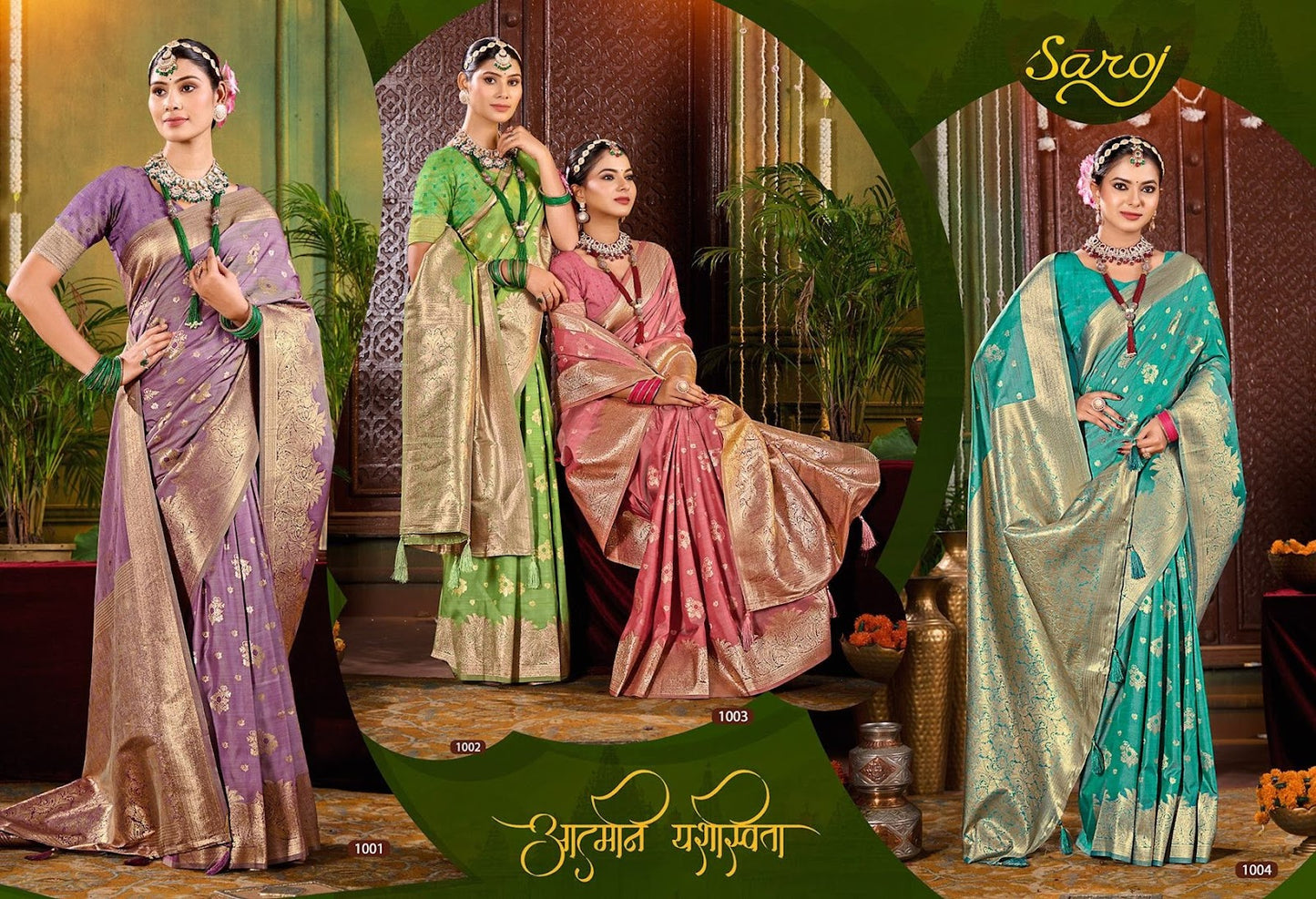 Saniya Saroski Vol 4 Saroj Satin Sarees Wholesaler