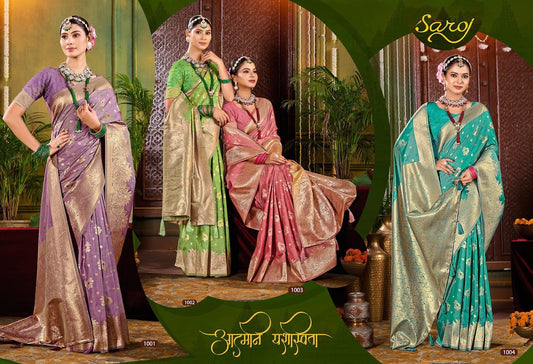 Saniya Saroski Vol 4 Saroj Satin Sarees Wholesaler