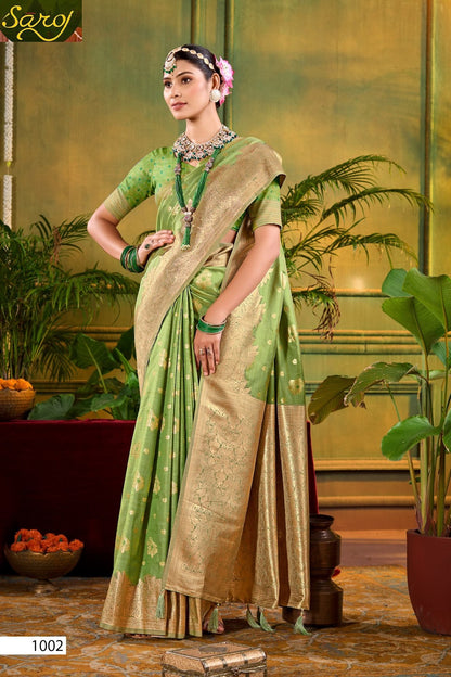 Saniya Saroski Vol 4 Saroj Satin Sarees Wholesaler