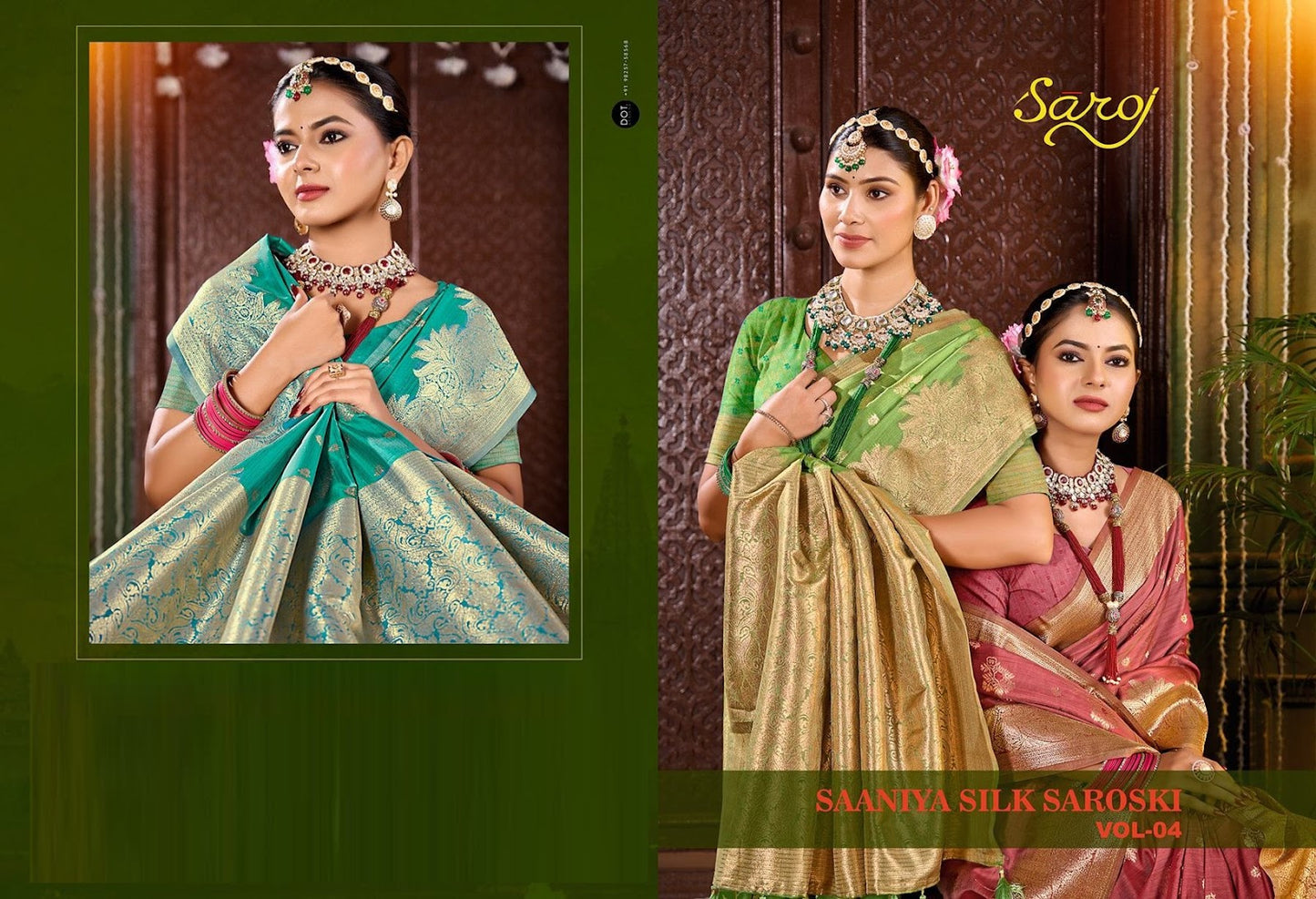 Saniya Saroski Vol 4 Saroj Satin Sarees Wholesaler