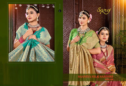 Saniya Saroski Vol 4 Saroj Satin Sarees Wholesaler