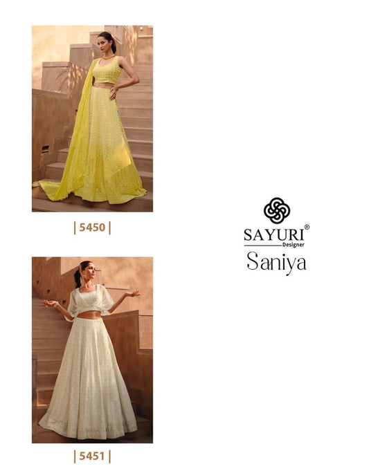 Saniya Sayuri Georgette Lehenga Choli Supplier Ahmedabad