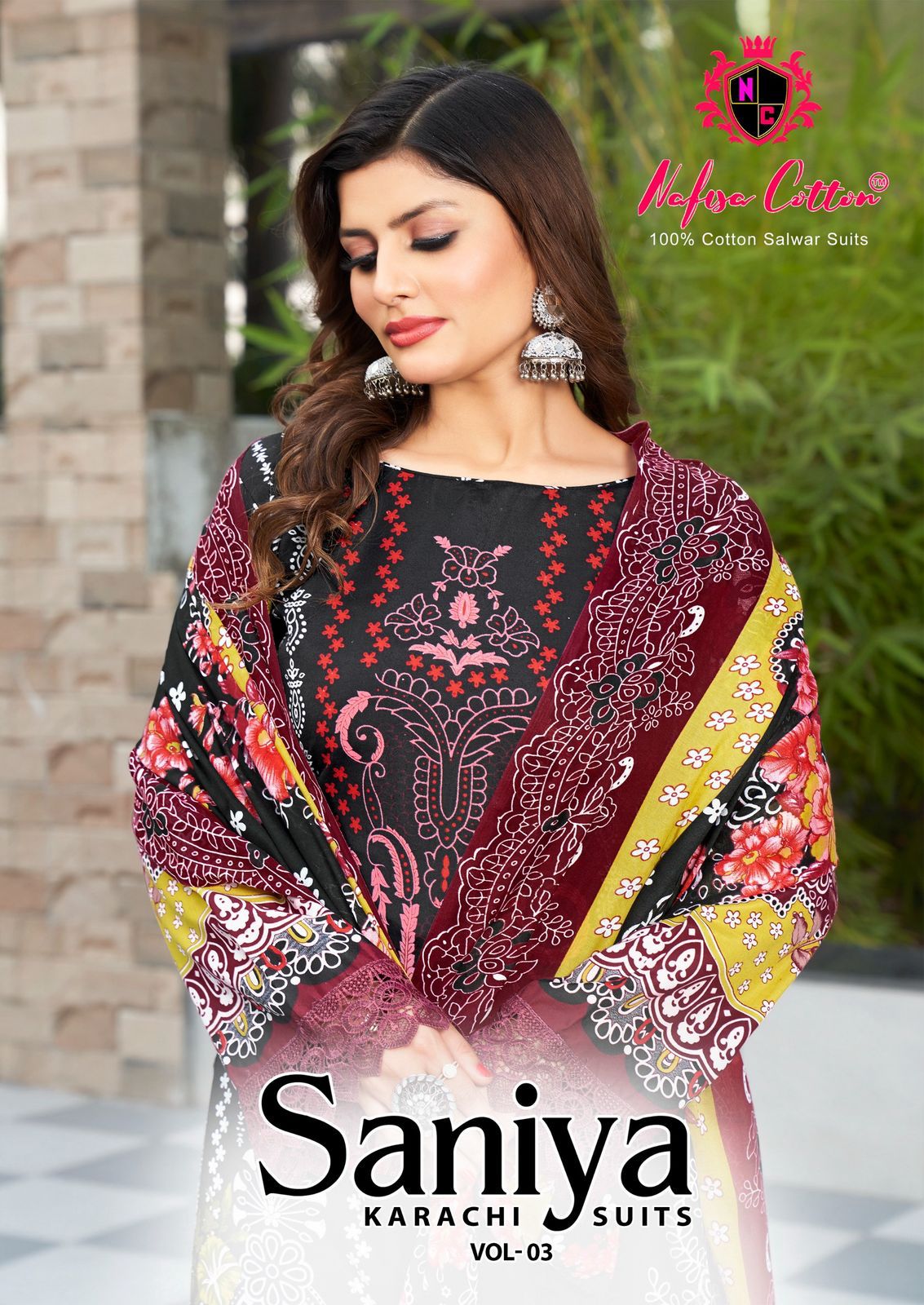 Saniya Vol 3 Nafisa Cotton Soft Cotton Karachi Pashmina Salwar Suits Wholesale Price