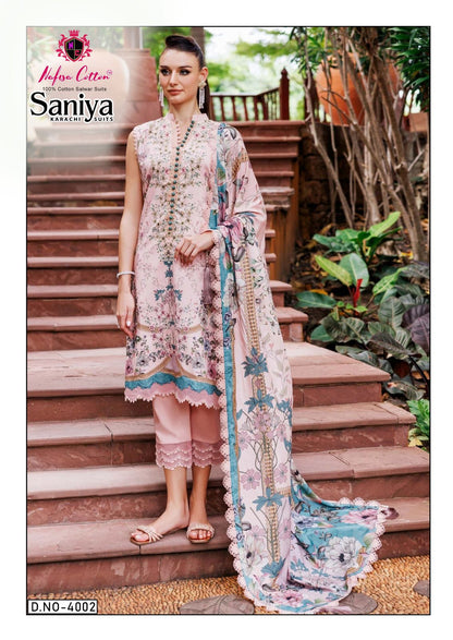 Saniya Vol 4 Nafisa Cotton Soft Cotton Karachi Salwar Suits Wholesale Price